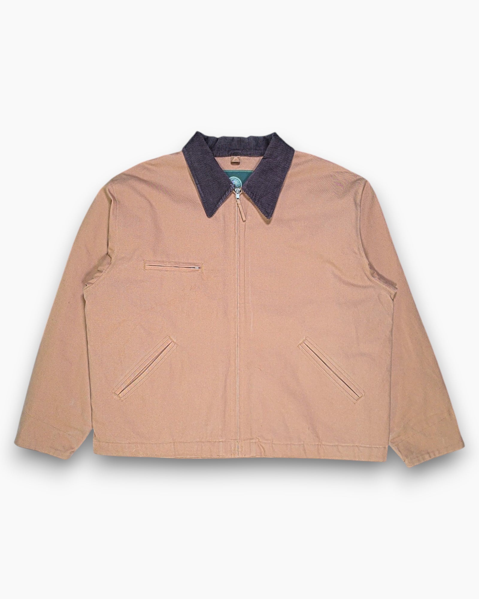 Front Vintage 90s/2000s WEATHERPROOF Zip Front Jacket – Brown Corduroy Collar