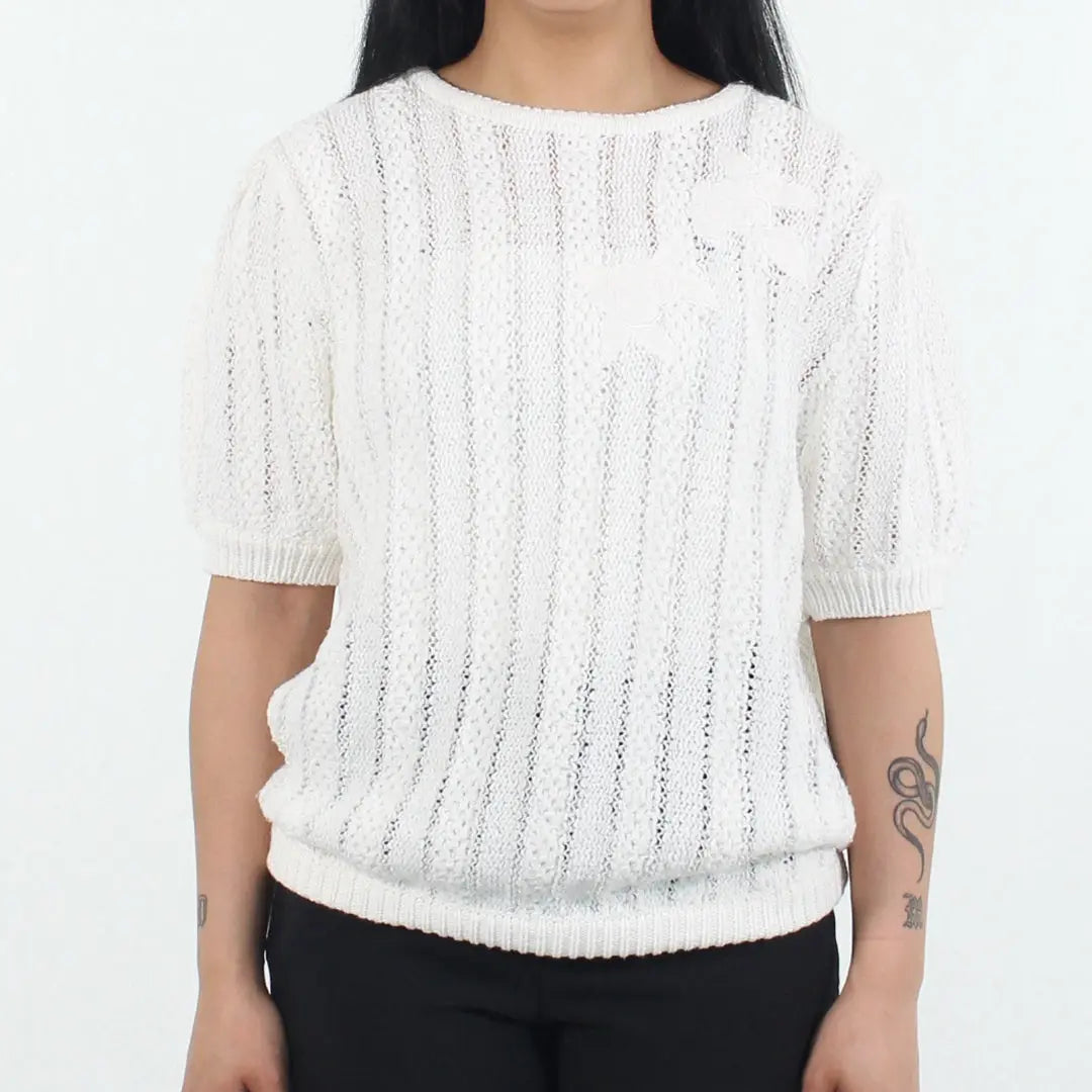 j.j. Browne - Knitted Puff Sleeve Jumper- ThriftTale.com - Vintage and second handclothing