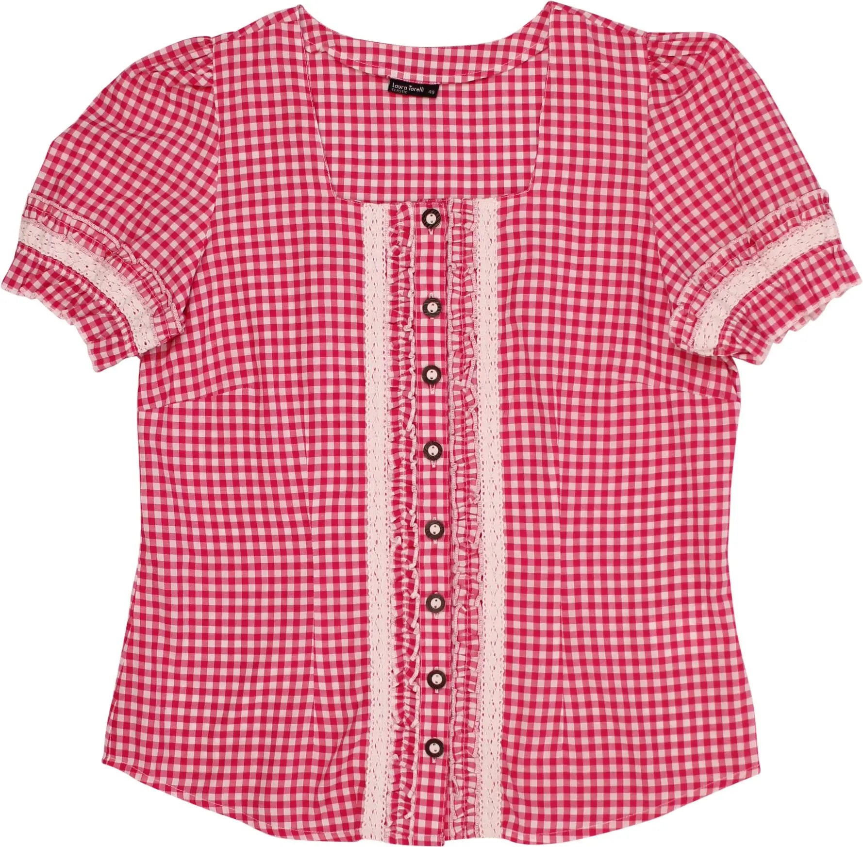 laura torelli - Gingham Top- ThriftTale.com - Vintage and second handclothing